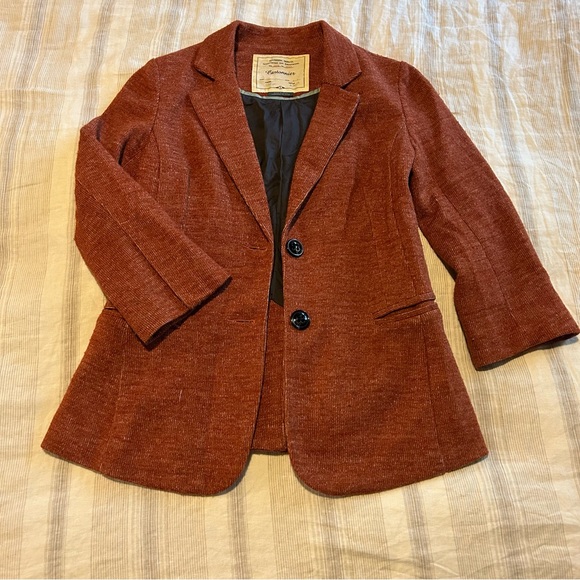 Rust coloured knit blazer from Anthropologie - Picture 1 of 6